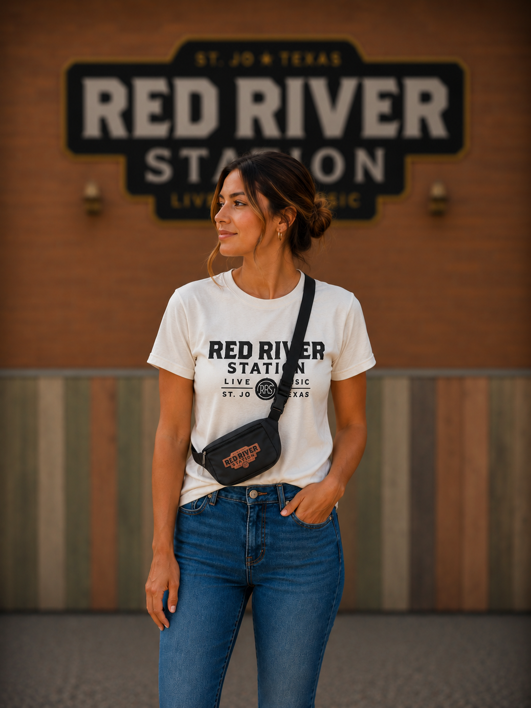 Fanny Pack Black, Leather RRS Brand Logo