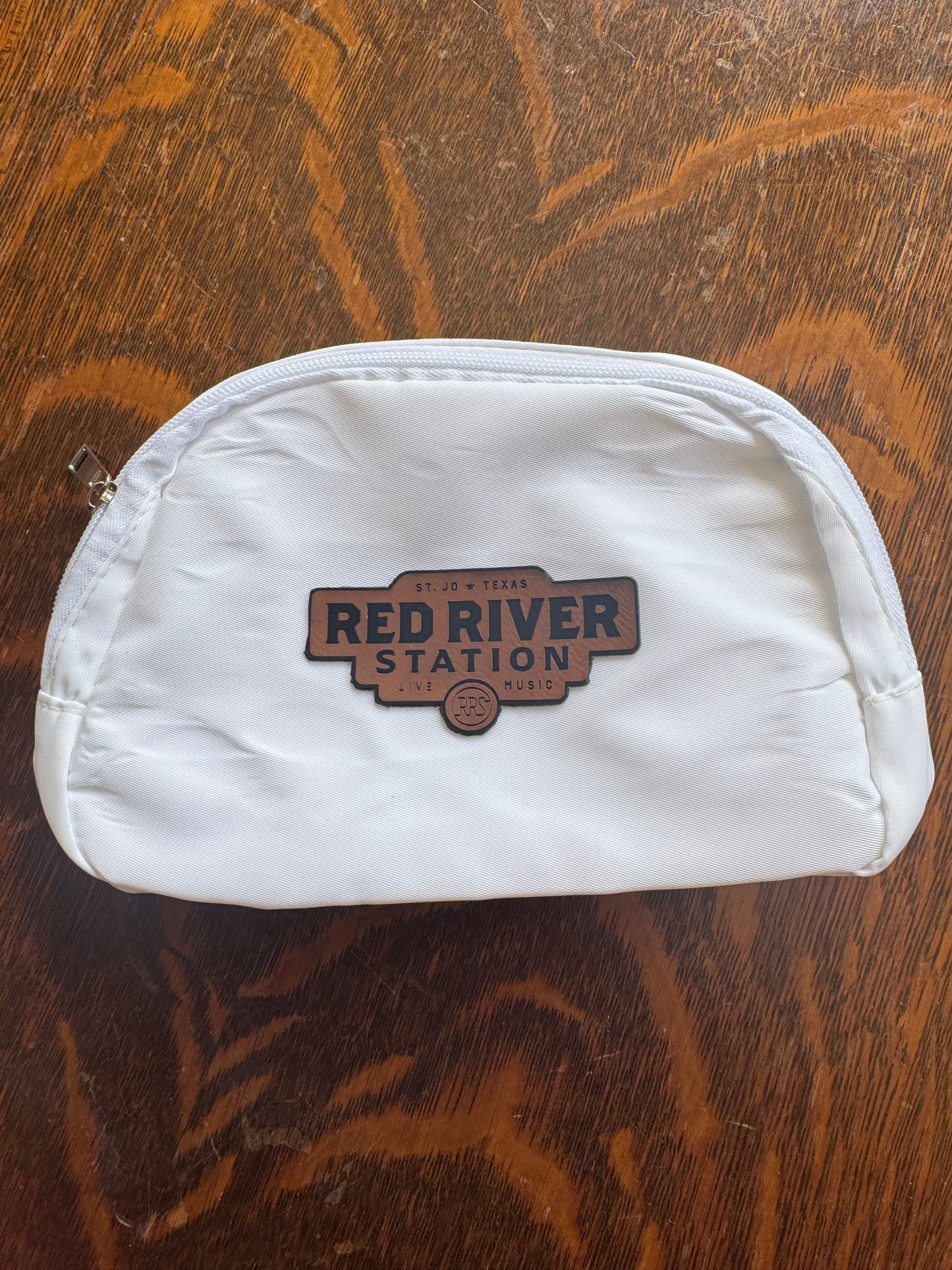 Fanny Pack, White, Leather RRS Logo