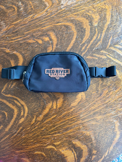 Fanny Pack Black, Leather RRS Brand Logo