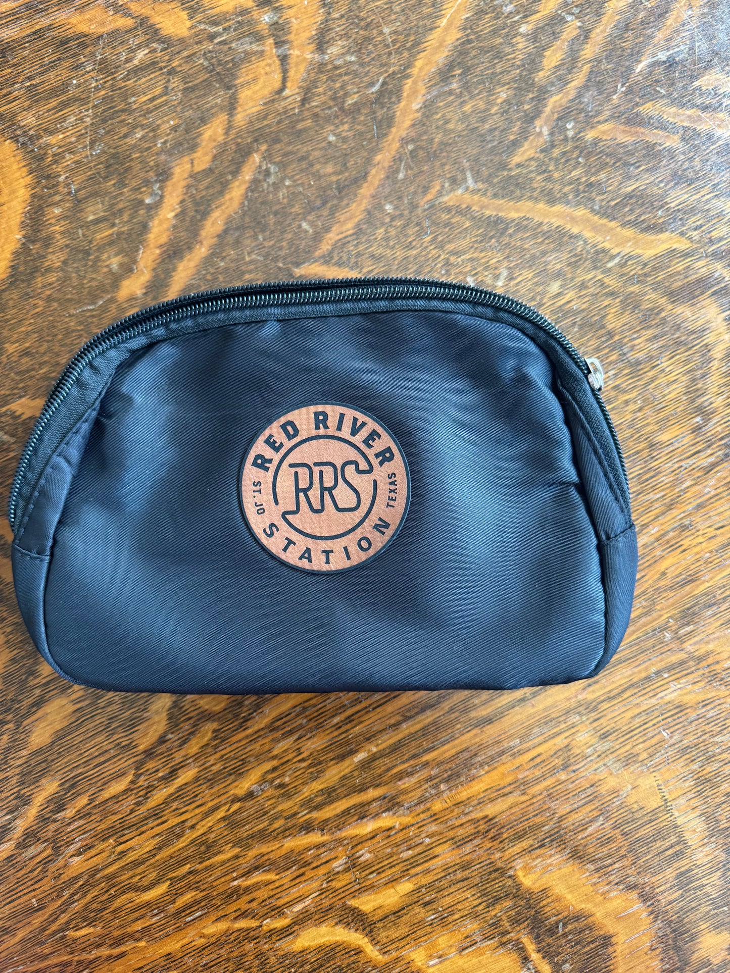 Fanny Pack Black, Leather Round RRS Logo