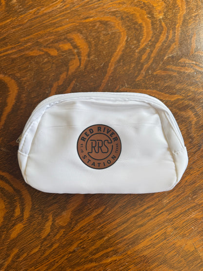 Fanny Pack, White, Leather Round RRS Logo