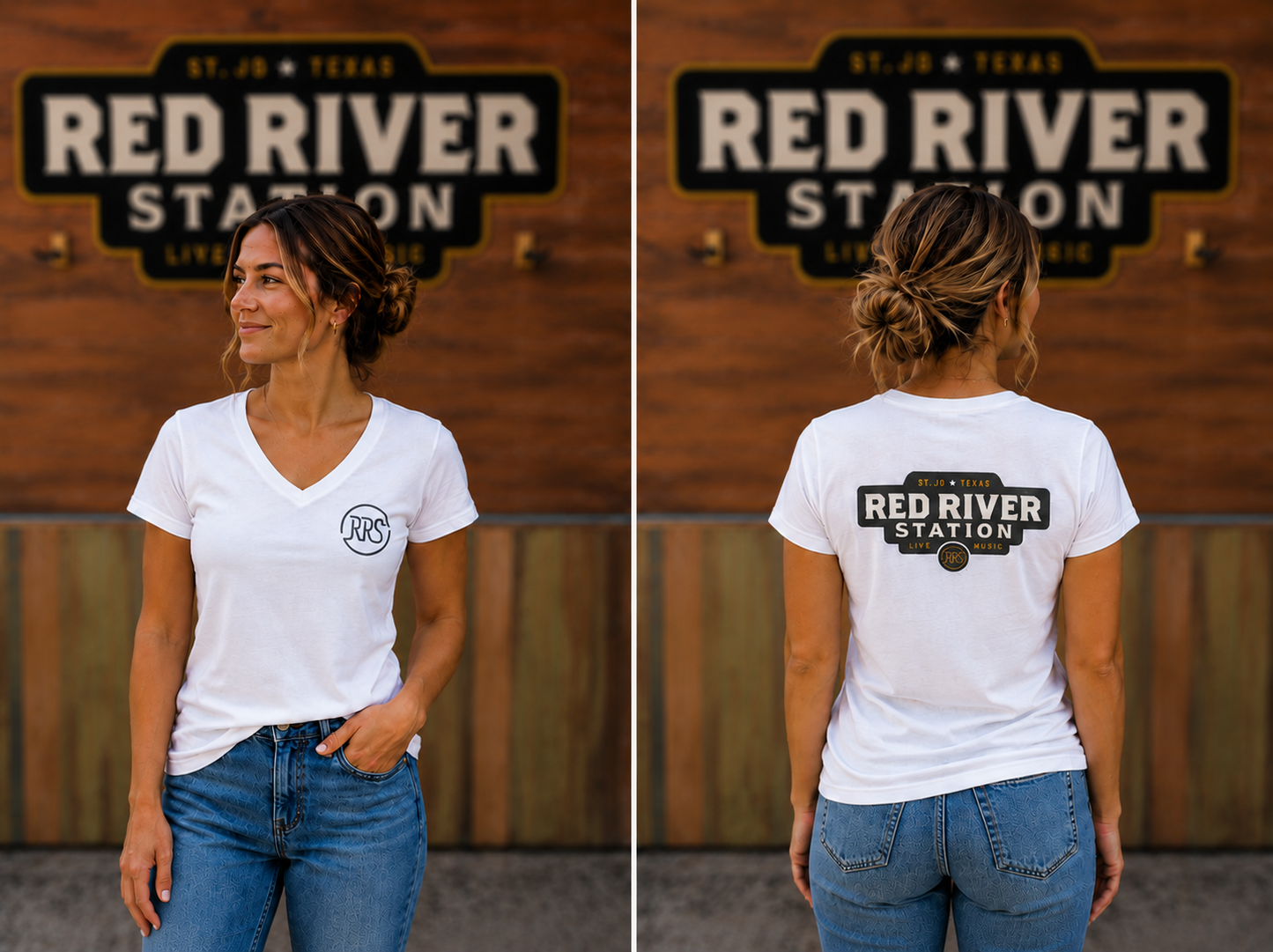 District V-Neck Tee, Front/Back Logo
