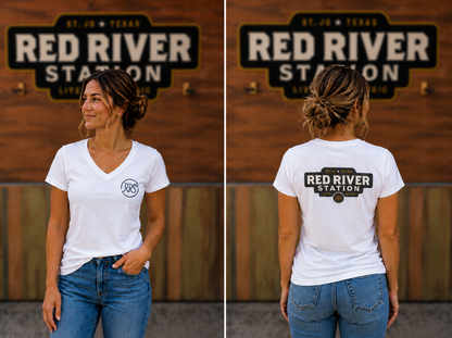 District V-Neck Tee, Front/Back Logo